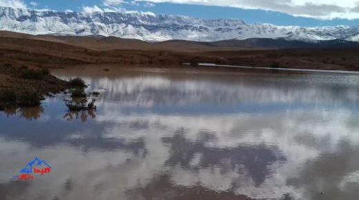 منظر راااائع .إمتلاء سد سيدي المنظري بجماعة أيت إزدك بميدلت .midelt