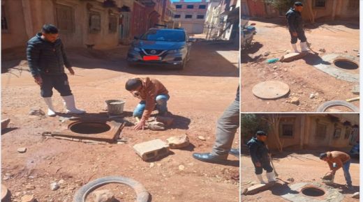 مبادرة إنسانية بأبعاد رمضانية: أعوان السلطة ببومية يرمّمون بالوعة الخطر